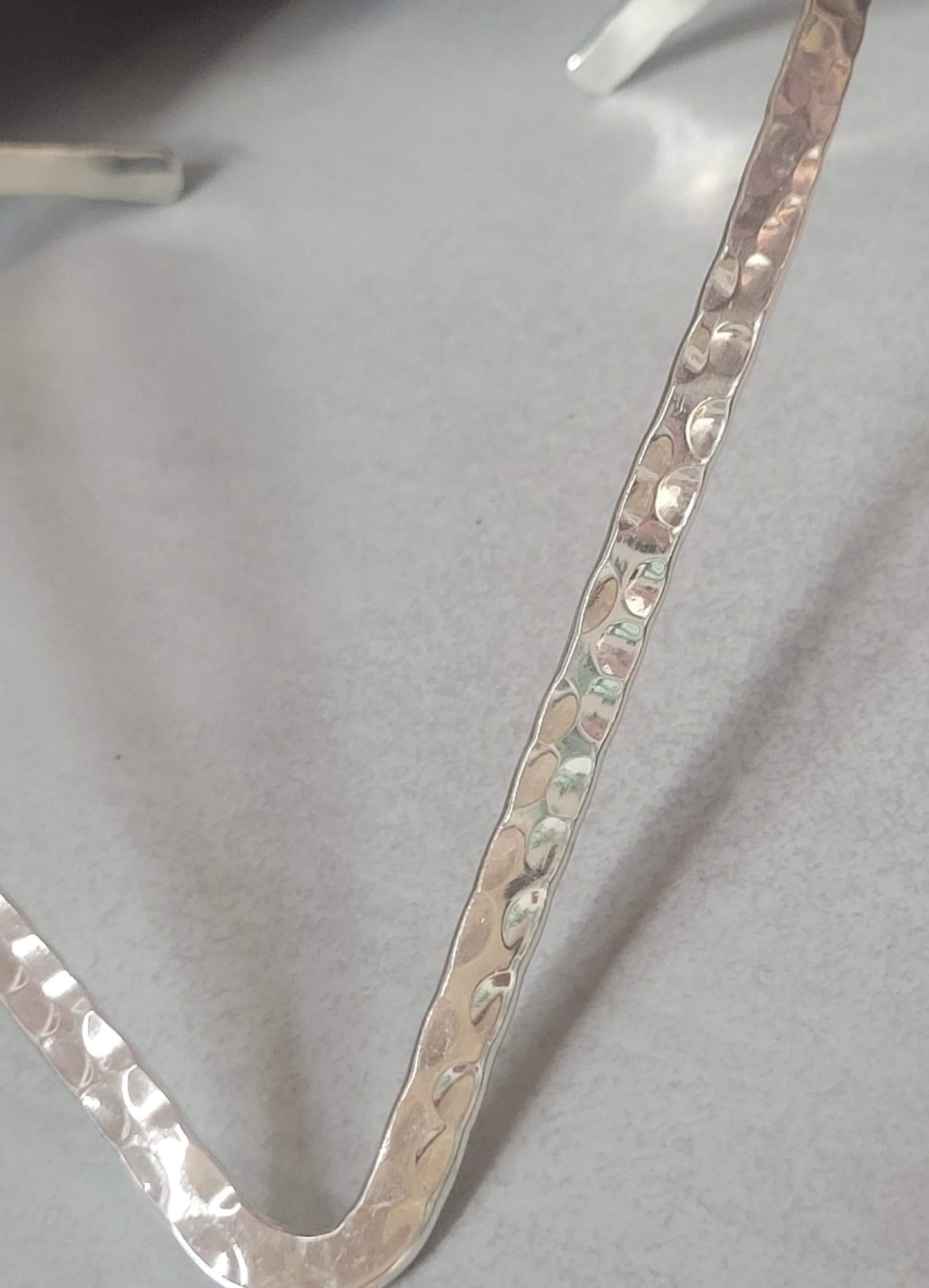 Silver hammered choker necklace: Silver bohemian jewellery