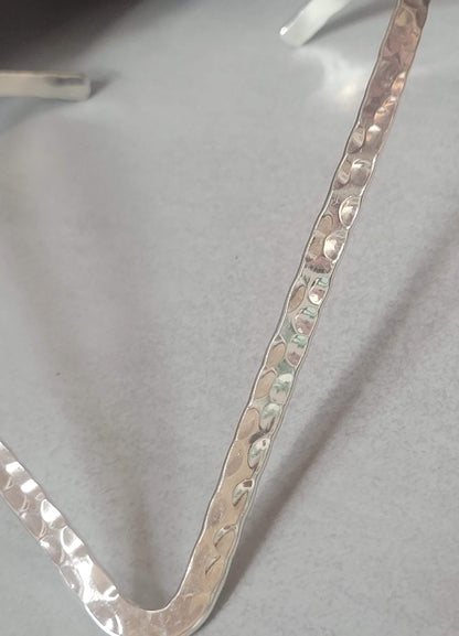 Silver hammered choker necklace: Silver bohemian jewellery