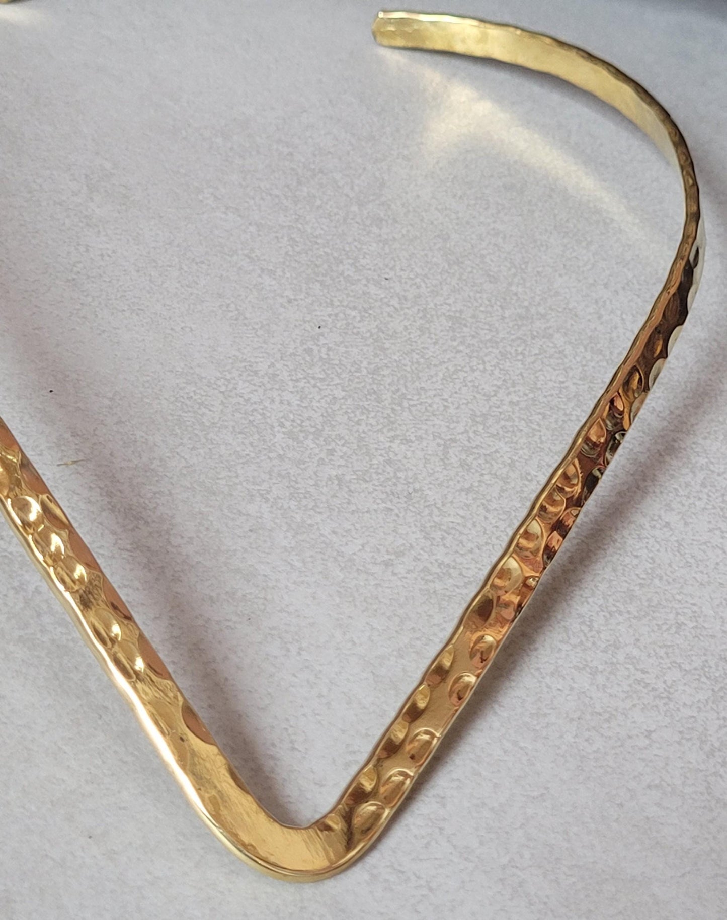 Silver hammered choker necklace: Silver bohemian jewellery