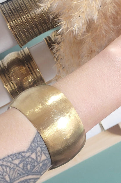 Brass cuff bracelet: Statement bohemian jewellery
