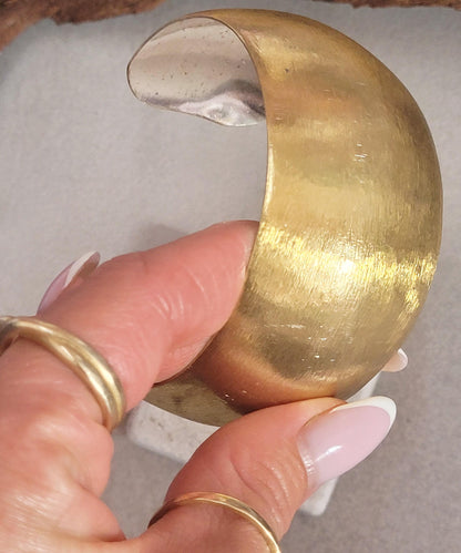 Brass cuff bracelet: Statement bohemian jewellery