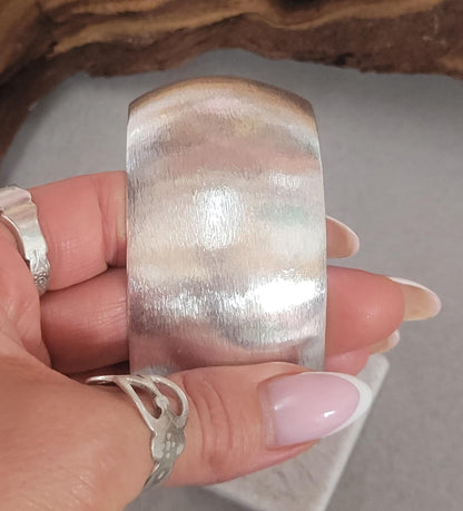 Silver cuff bracelet: Statement bohemian jewellery