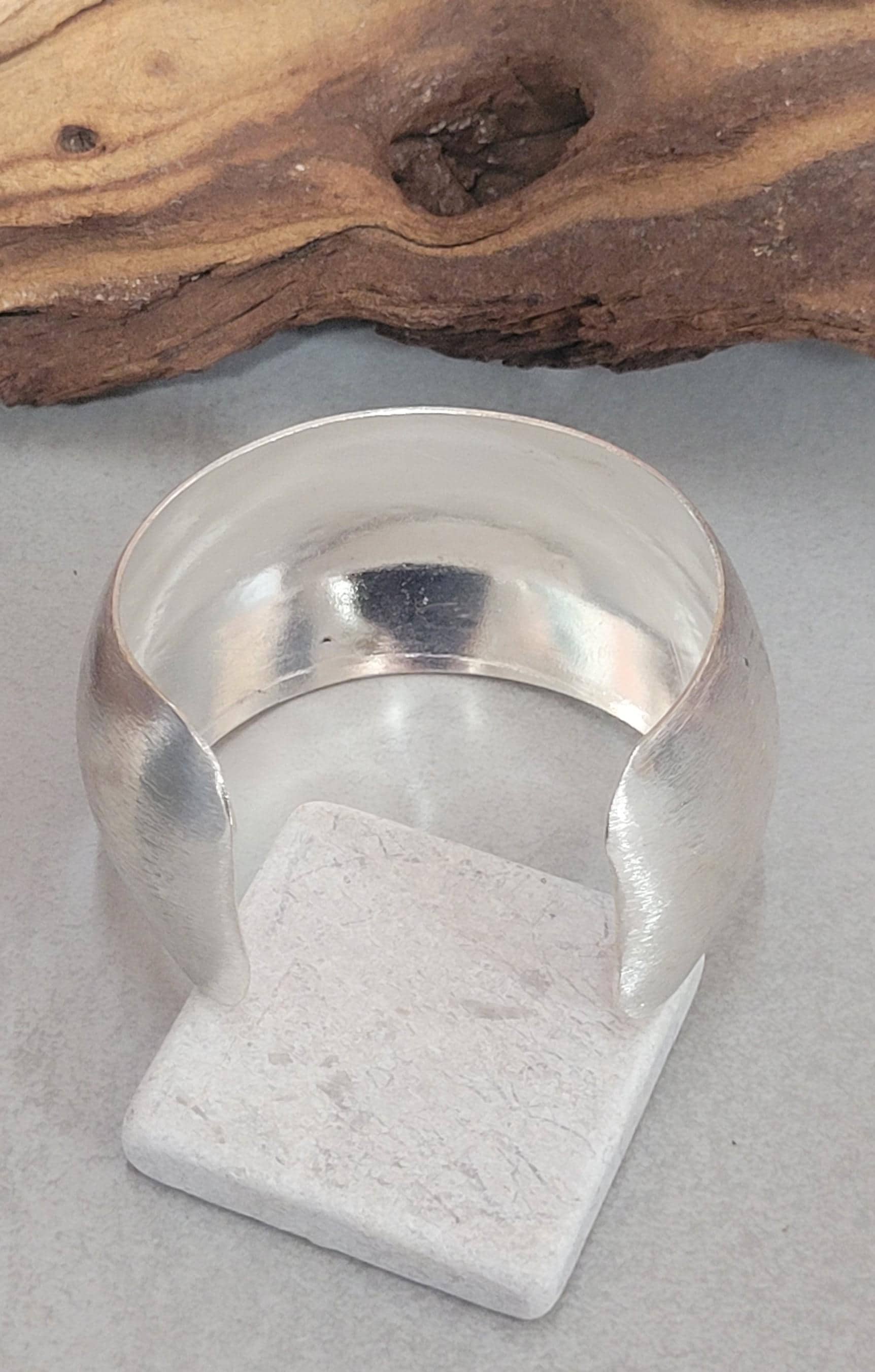 Silver cuff bracelet: Statement bohemian jewellery