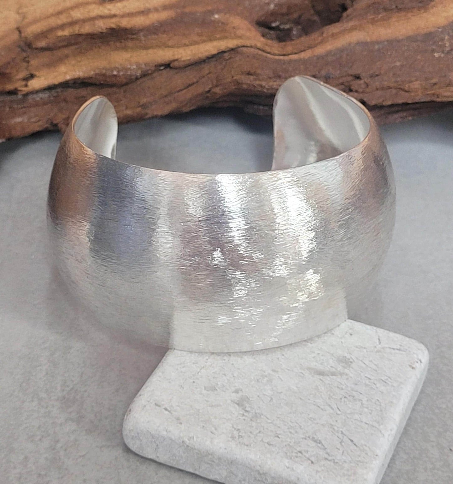 Silver cuff bracelet: Statement bohemian jewellery