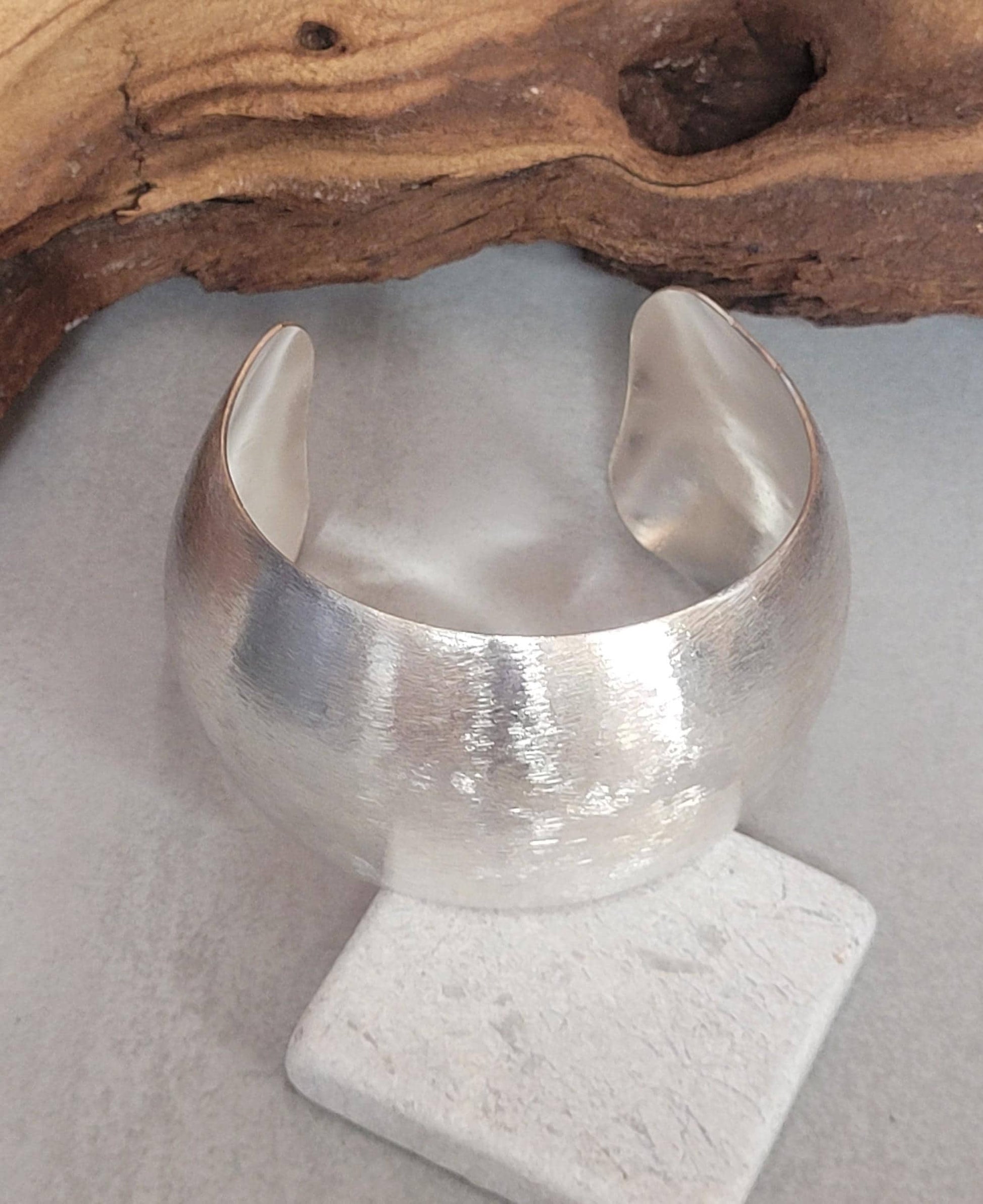 Silver cuff bracelet: Statement bohemian jewellery