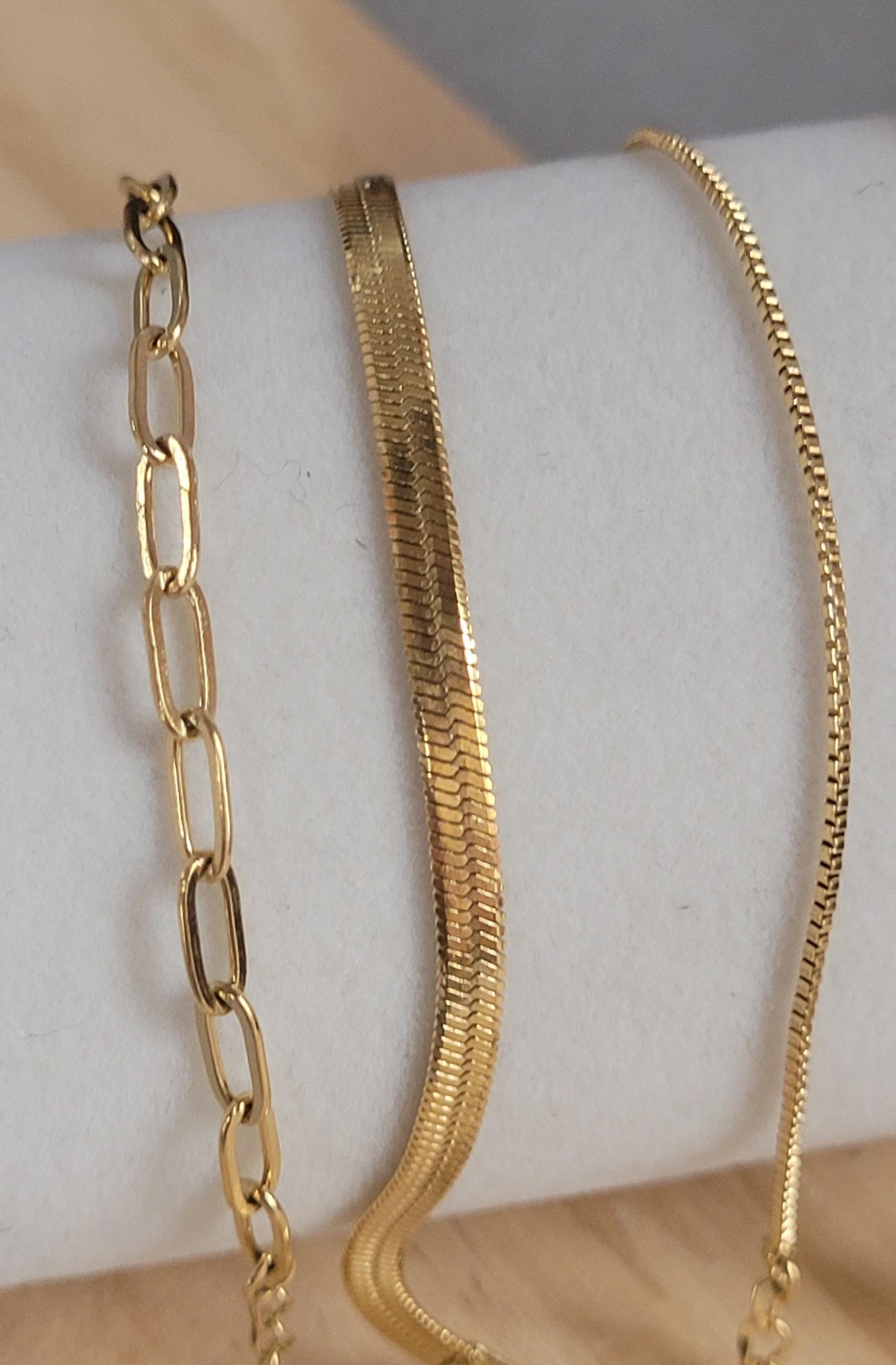 Gold bracelet stack / Chain bracelets / Bracelet set / Minmalist