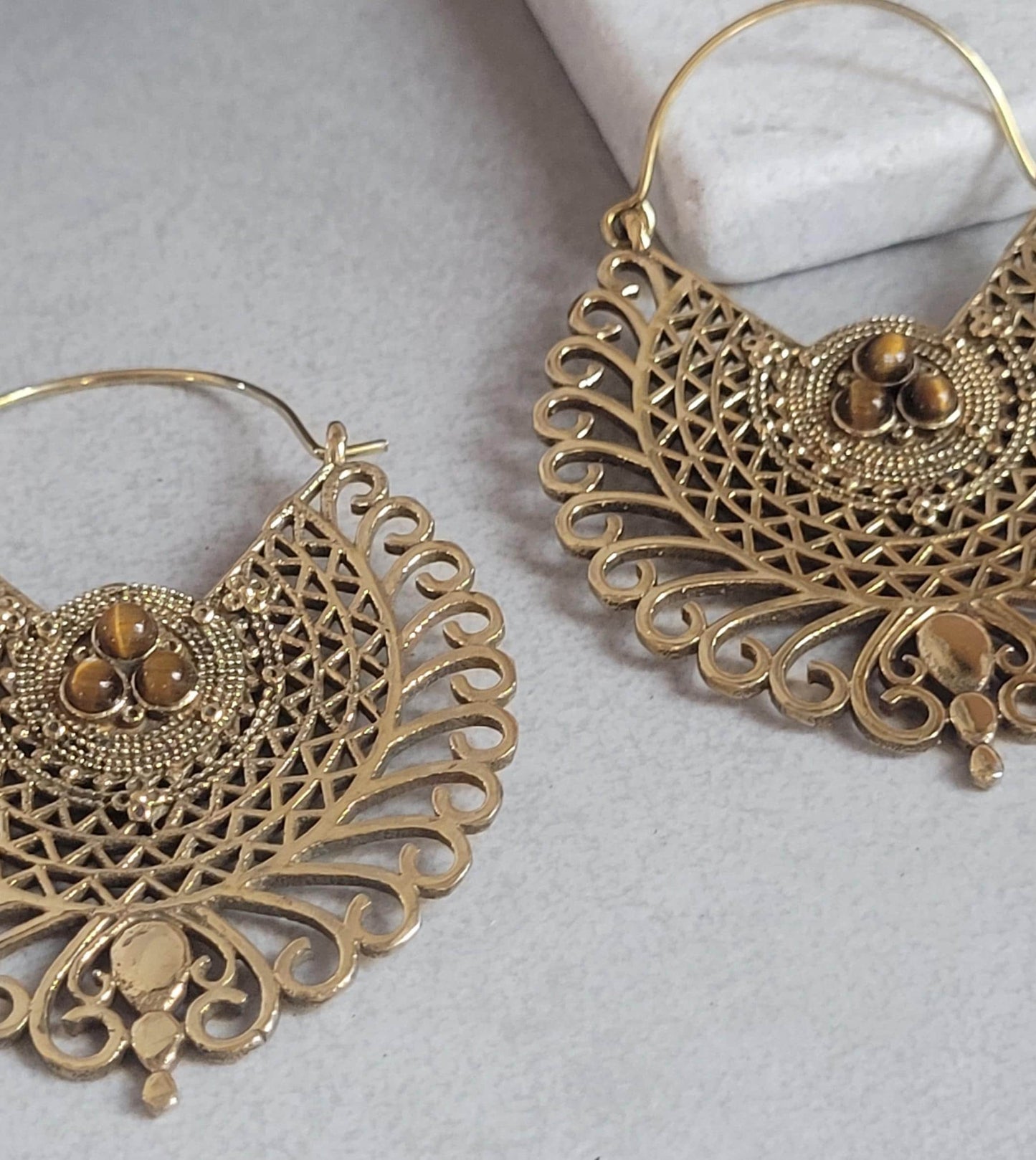 Gold detailed earrings / Bohemian jewellery