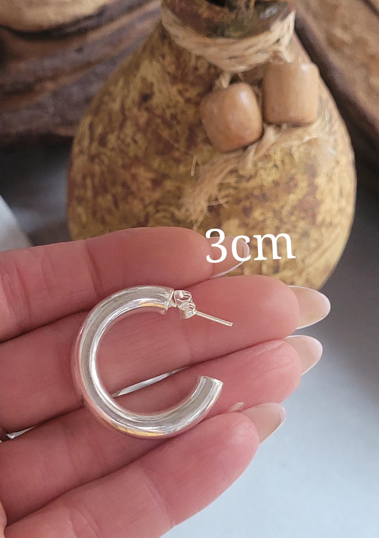 Chunky silver hoops / Silver hoops / Thick hoops / Small hoops / Large hoops / Simple earrings / Lightweight earrings / free UK shipping
