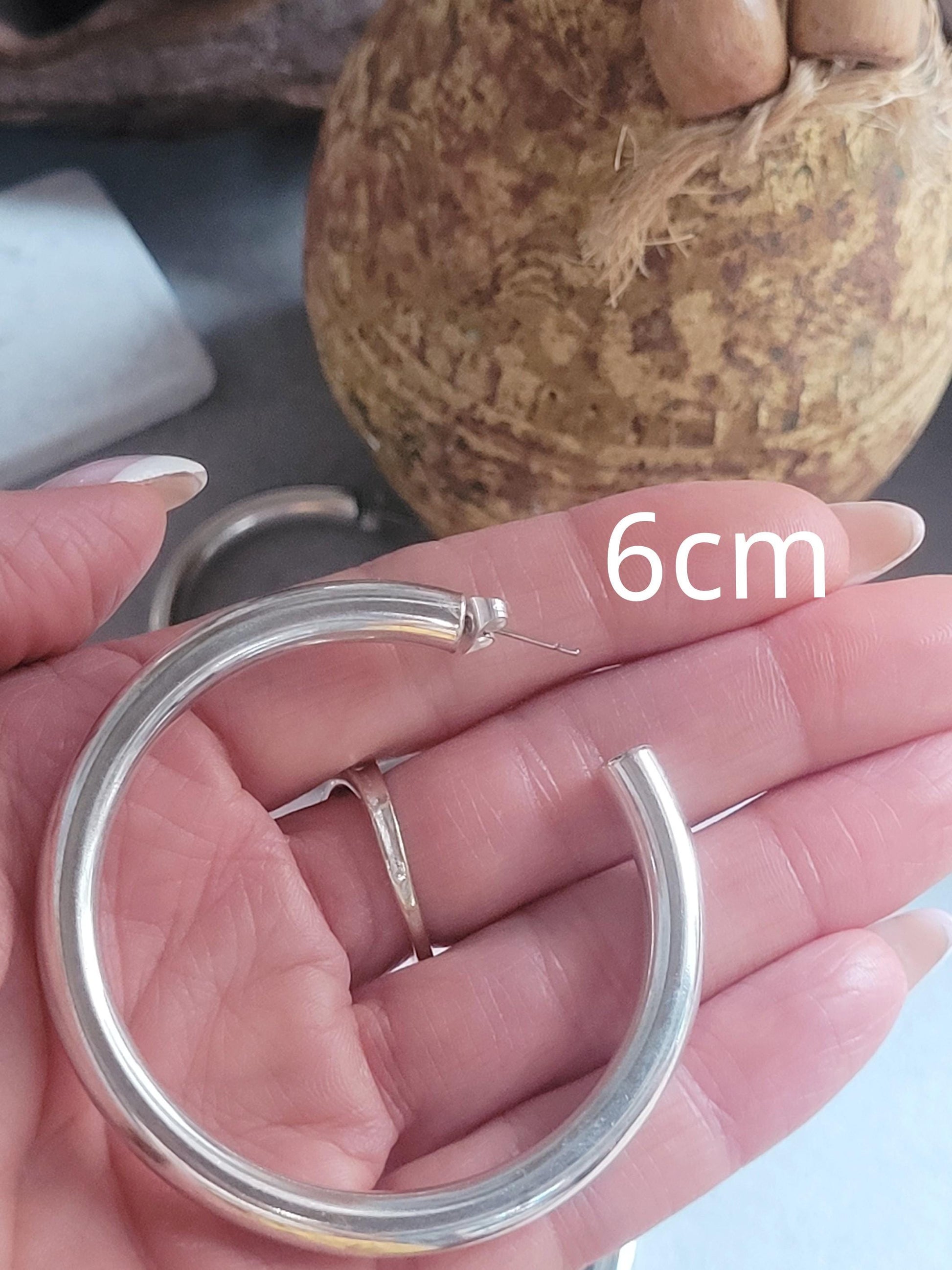 Chunky silver hoops / Silver hoops / Thick hoops / Small hoops / Large hoops / Simple earrings / Lightweight earrings / free UK shipping