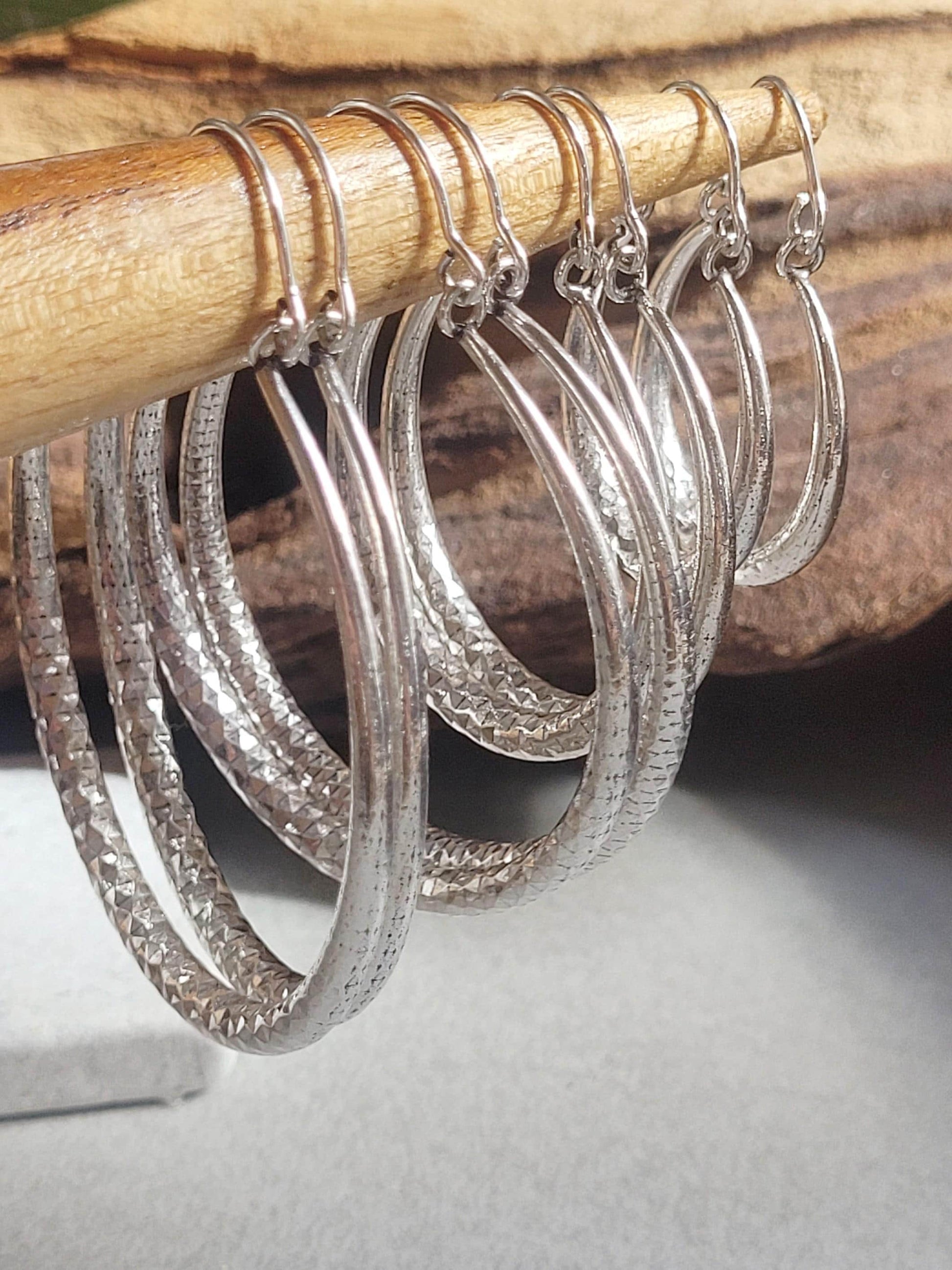 Silver hoops / Thick hoops / Ethnic jewellery / Boho style / Festival / Gift / Small hoops / Large hoops / Detailed