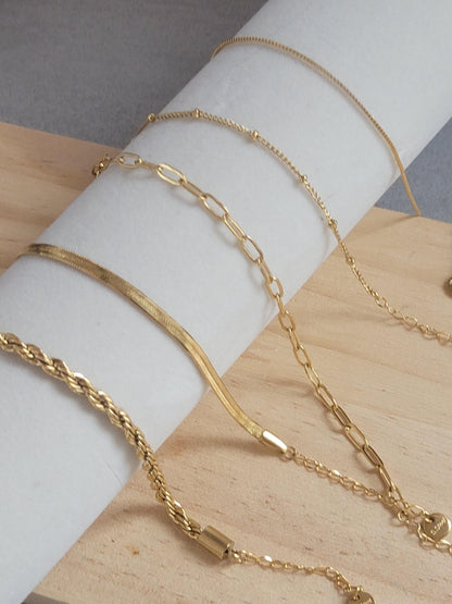 Gold bracelet stack / Chain bracelets / Bracelet set / Minmalist