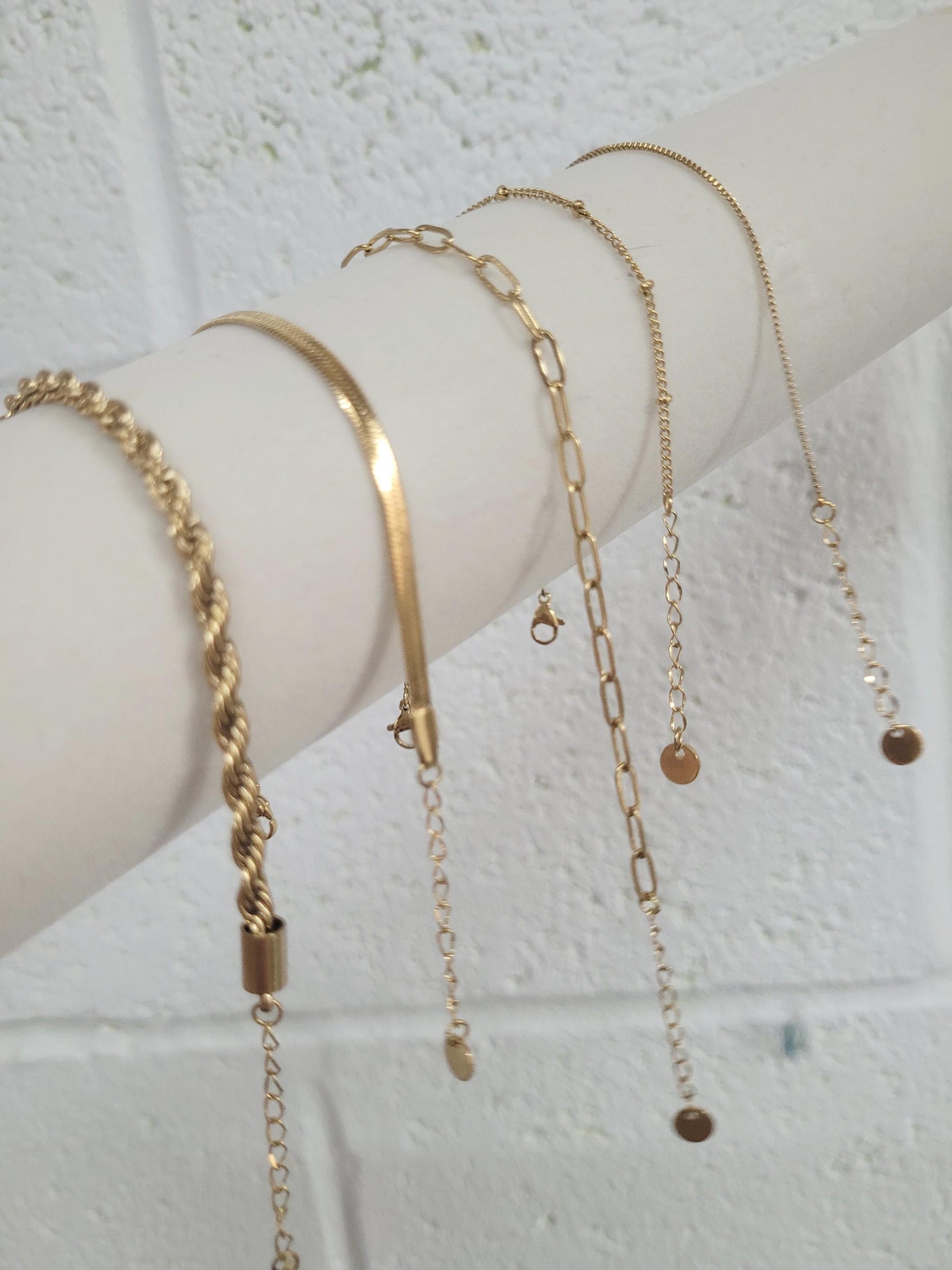 Gold bracelet stack / Chain bracelets / Bracelet set / Minmalist