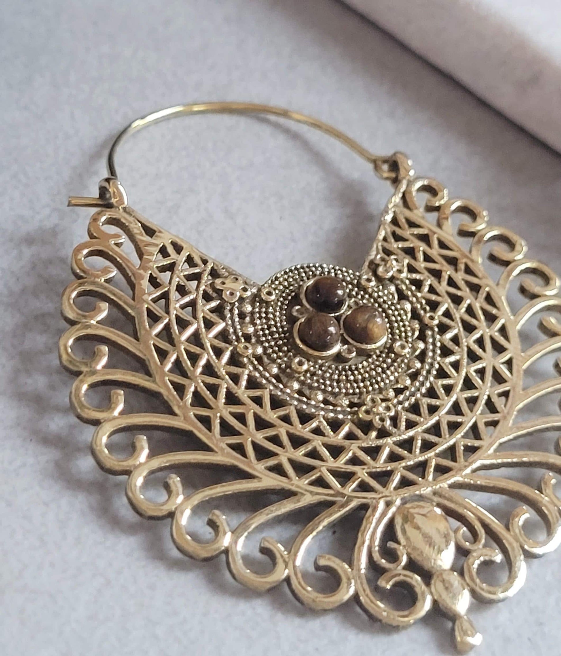 Gold detailed earrings / Bohemian jewellery
