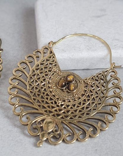 Gold detailed earrings / Bohemian jewellery