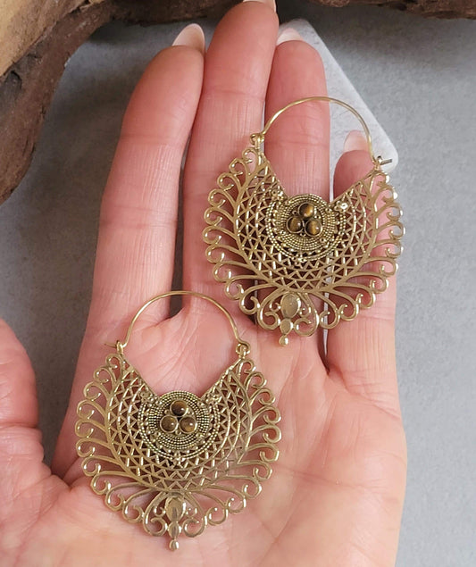 Gold detailed earrings / Bohemian jewellery
