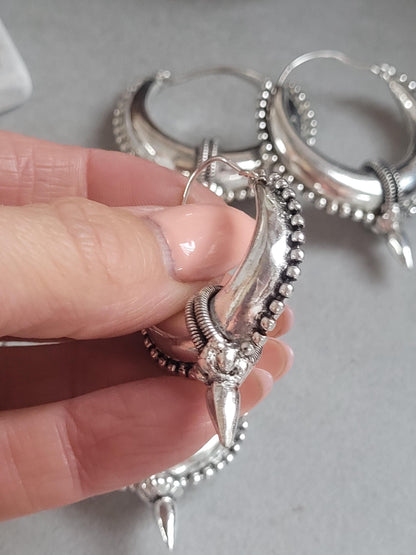 Silver Plated Hoop Earrings: Ethnic Style
