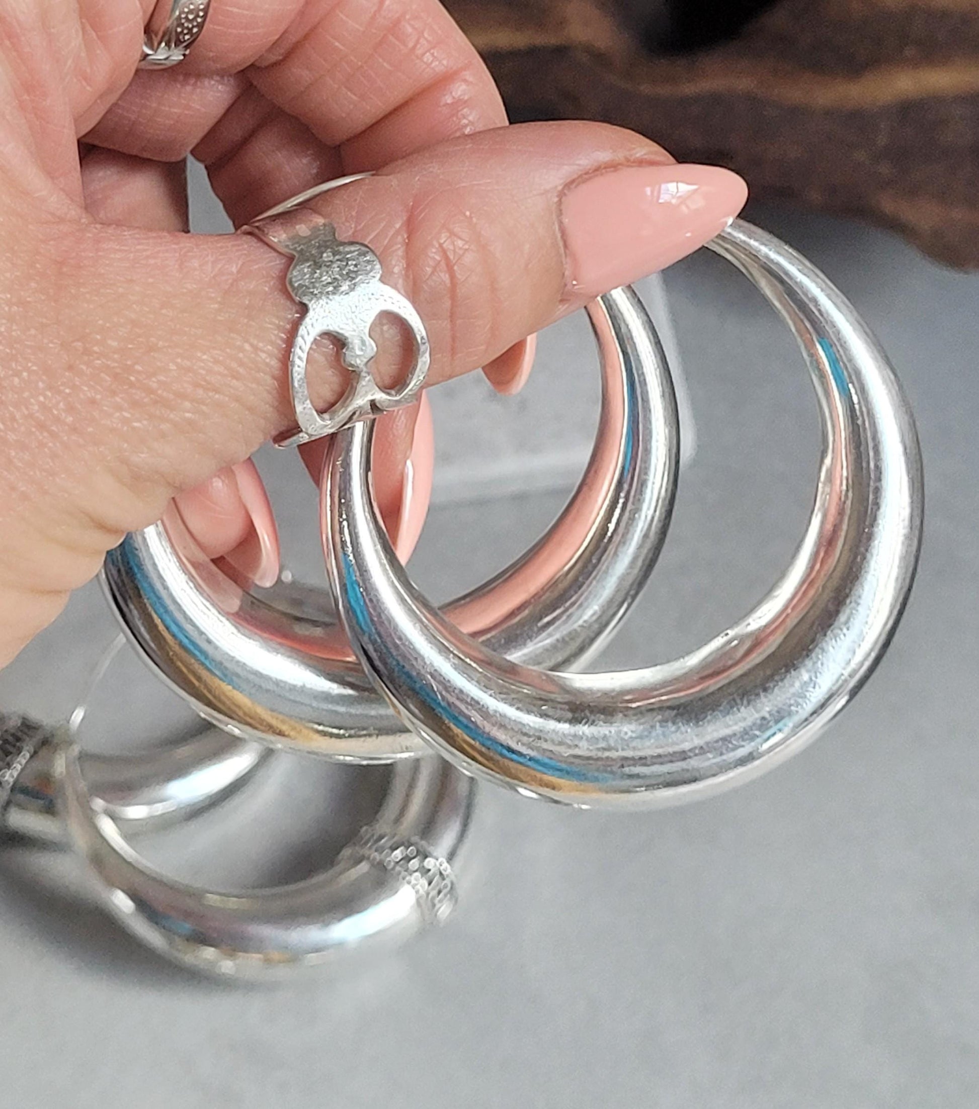 Silver Hoop Earring Set: Large, Simple, Hypoallergenic