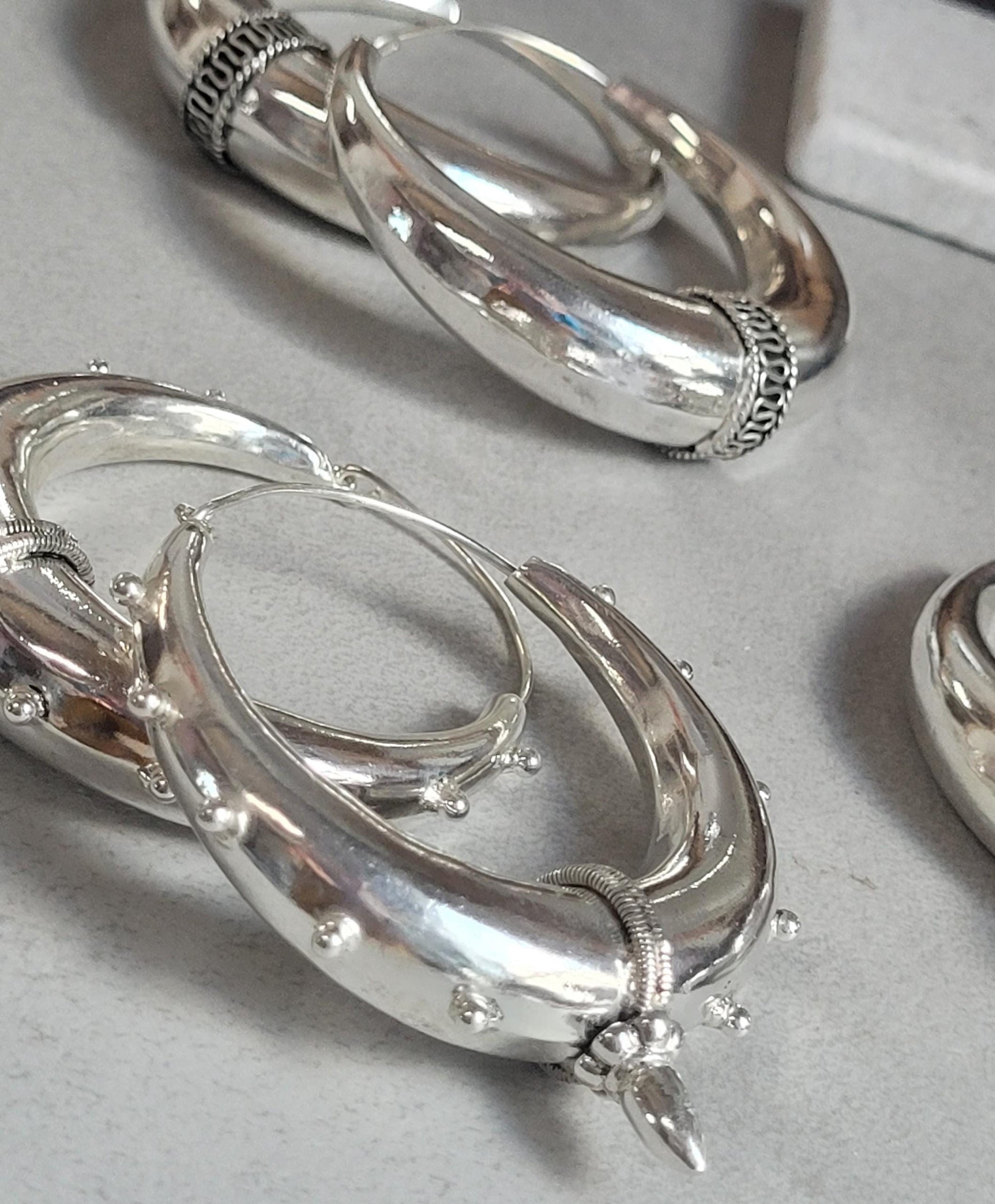Silver Hoop Earring Set: Large, Simple, Hypoallergenic
