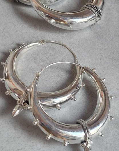Silver Hoop Earring Set: Large, Simple, Hypoallergenic