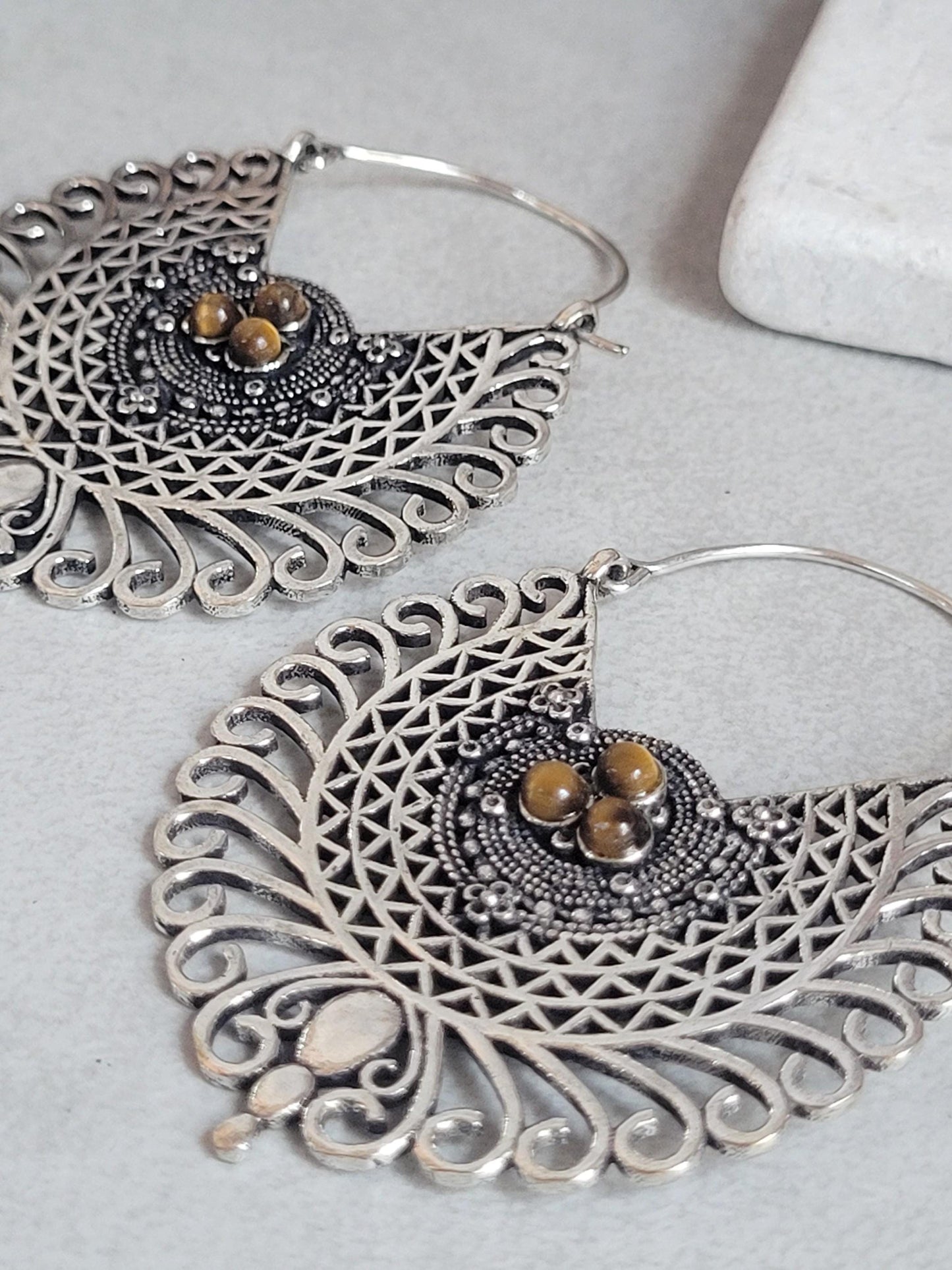 Gold detailed earrings / Bohemian jewellery