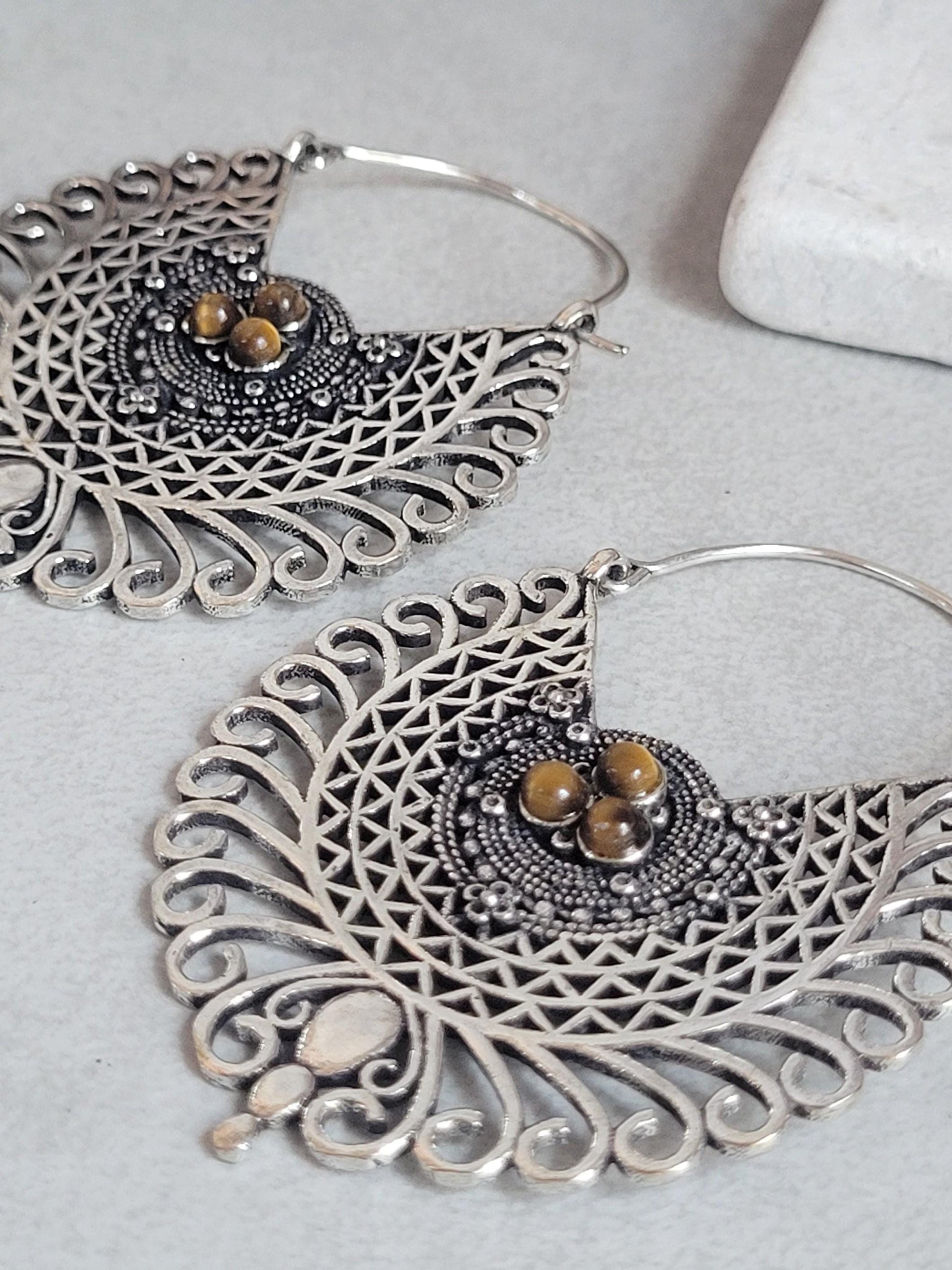 Gold detailed earrings / Bohemian jewellery