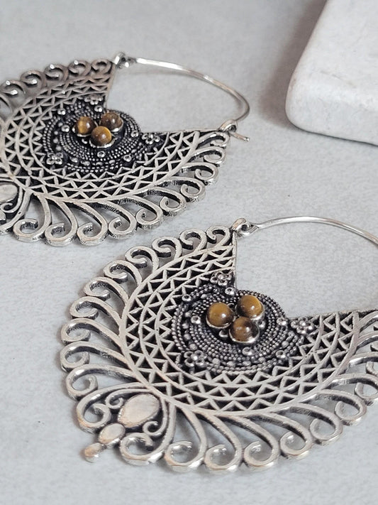 Gold detailed earrings / Bohemian jewellery