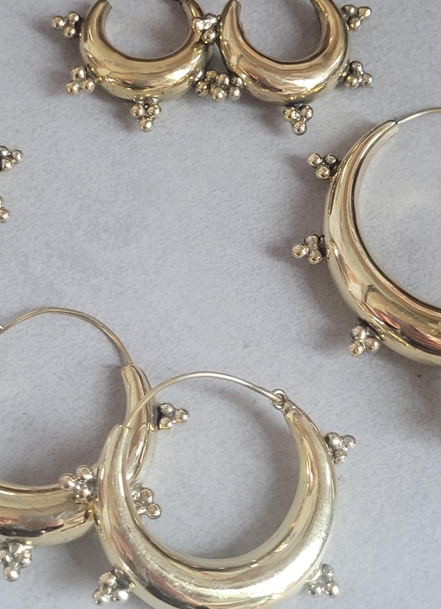 Brass chunky lightweight hoops / Small hoops / Large earrings / Gypsy / Bohemian / Boho / Ethnic hoops / Gold / Hoops/ Unique