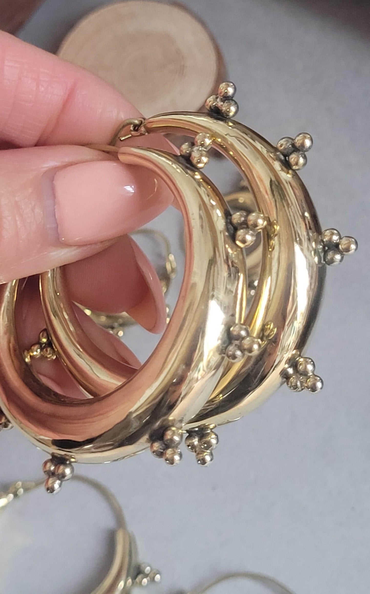Brass chunky lightweight hoops / Small hoops / Large earrings / Gypsy / Bohemian / Boho / Ethnic hoops / Gold / Hoops/ Unique