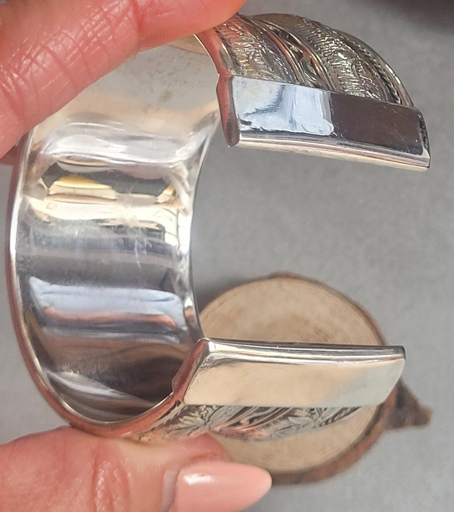 Silver plated Cuff bracelet / Bangle jewelry / Gift idea