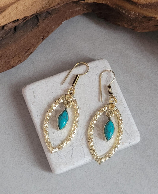 Golden Dangle drop earrings / Gift for her / Elegant style earrings