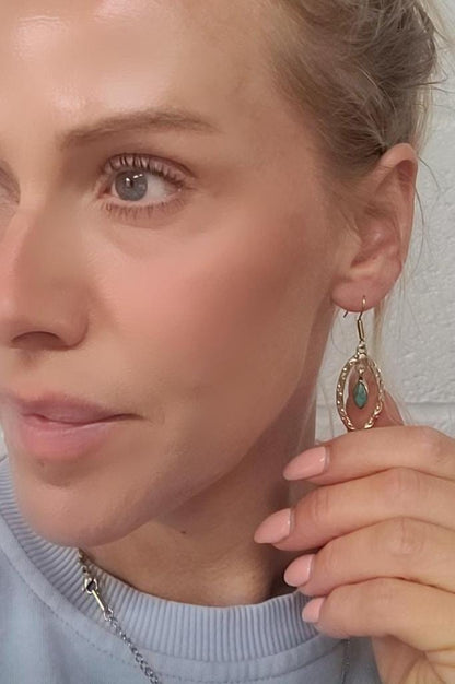 Golden Dangle drop earrings / Gift for her / Elegant style earrings