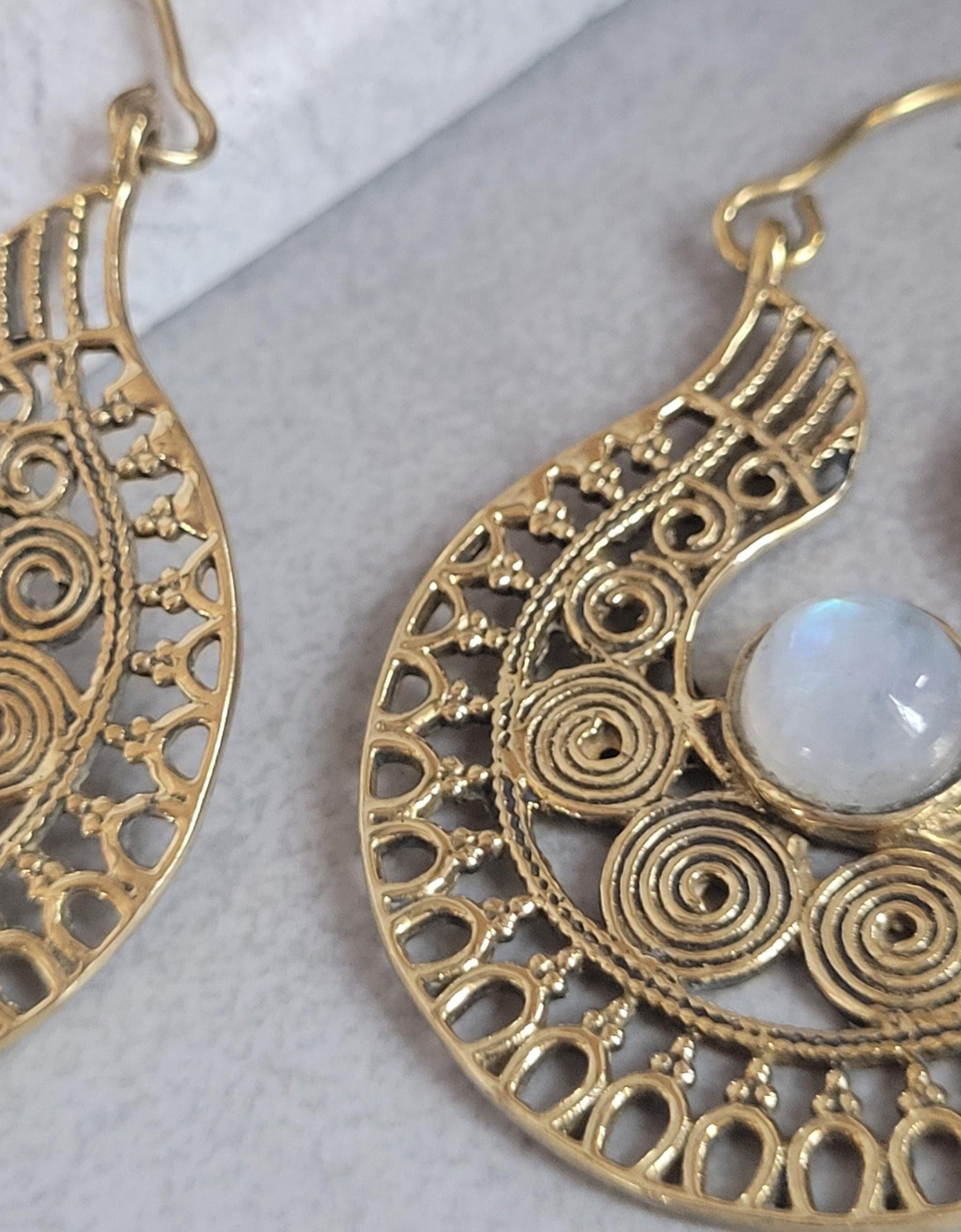 Silver detailed earrings / Bohemian jewelry / Gift for her