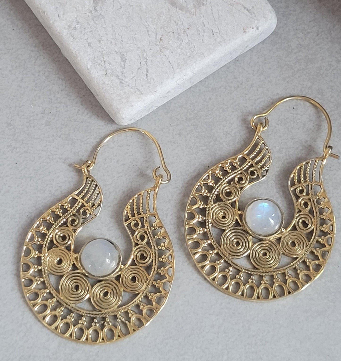 Silver detailed earrings / Bohemian jewelry / Gift for her