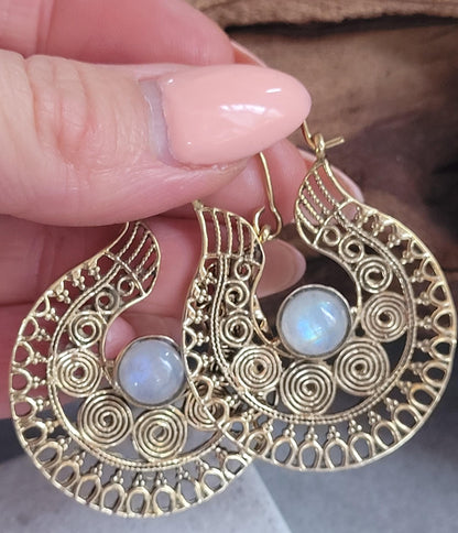 Silver detailed earrings / Bohemian jewelry / Gift for her