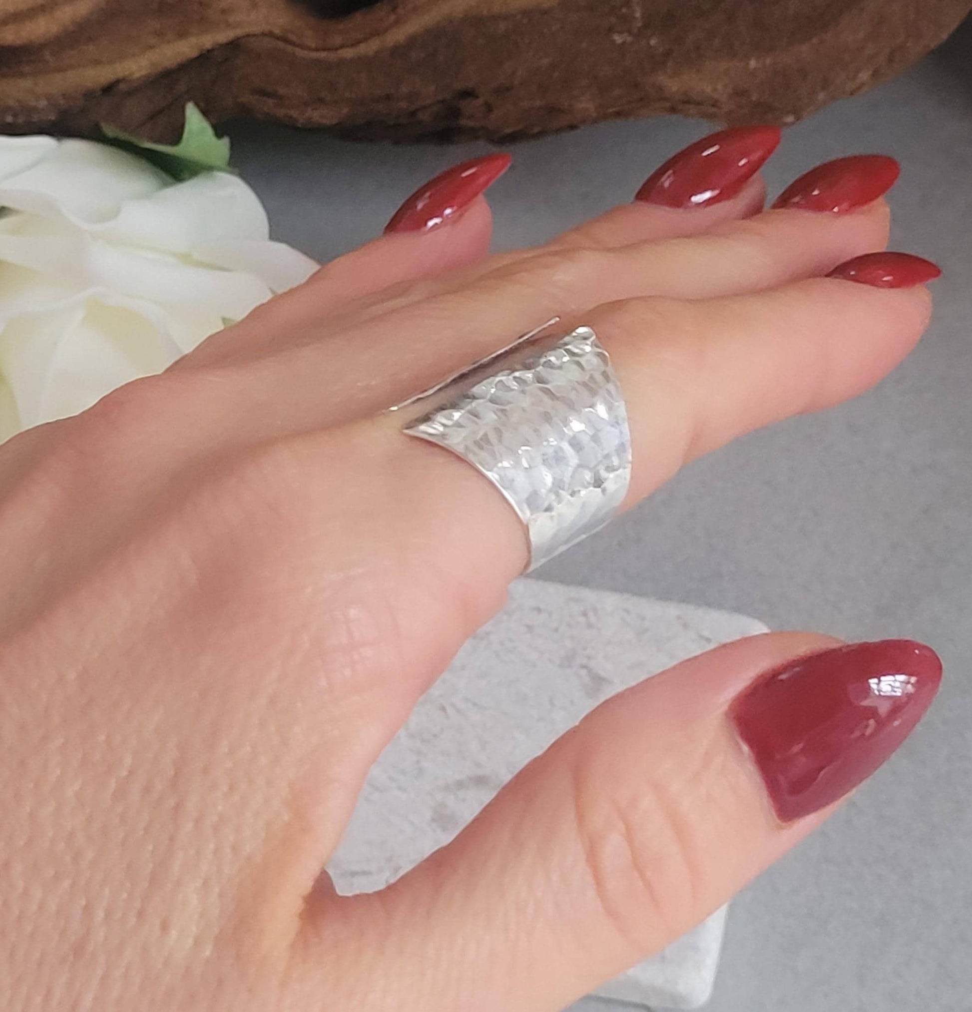 Silver adjustable ring / Statement Rings / Gift for her