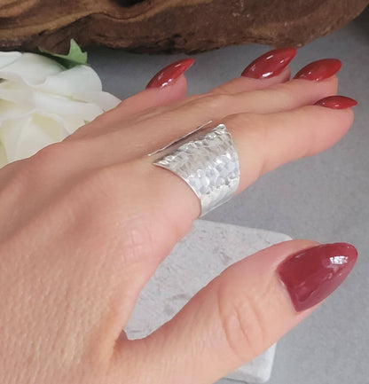 Silver adjustable ring / Statement Rings / Gift for her