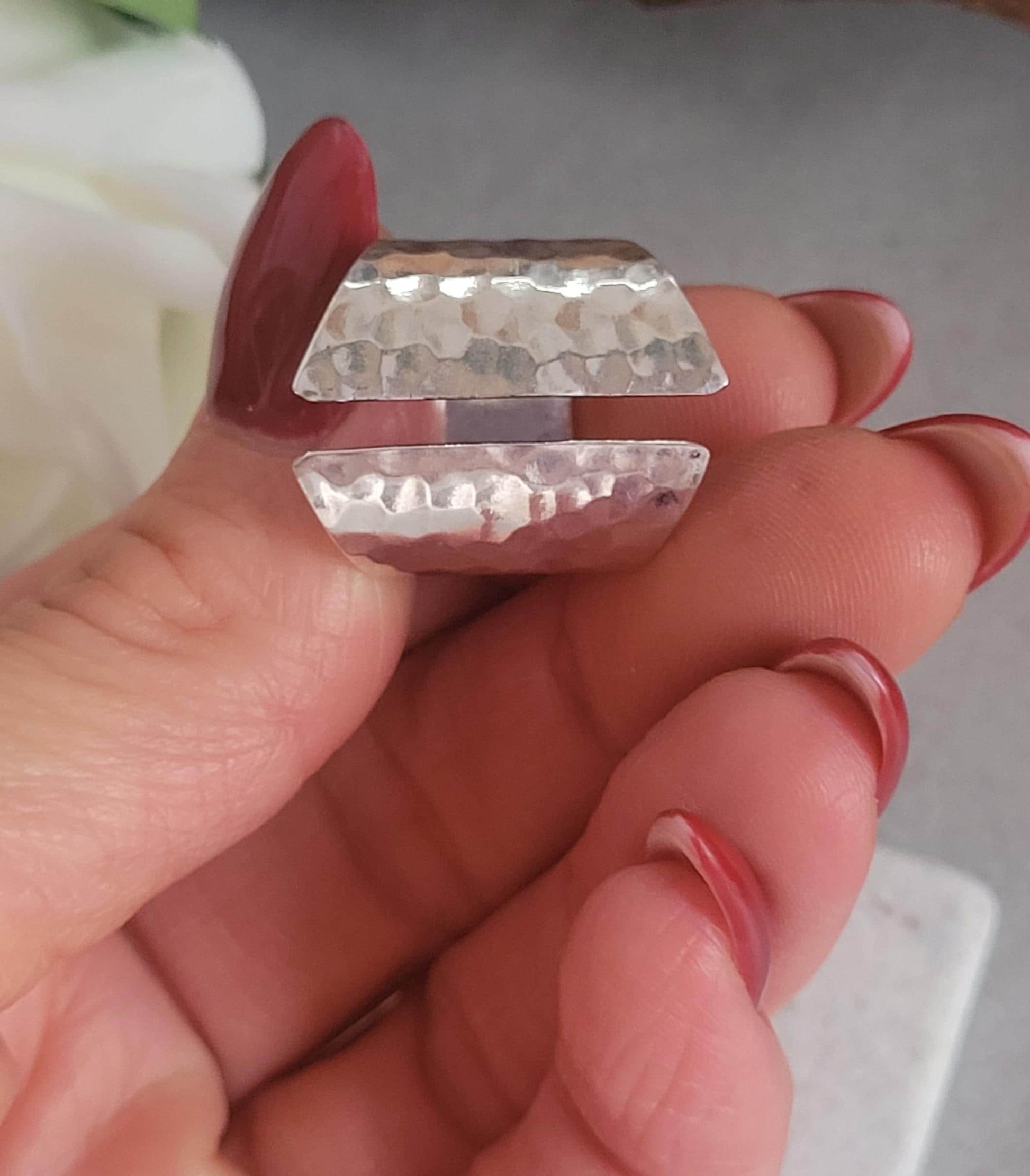 Silver adjustable ring / Statement Rings / Gift for her