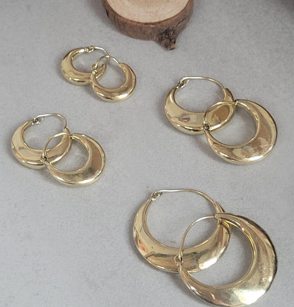 Simple brass hoops earrings / Minimalist jewelry