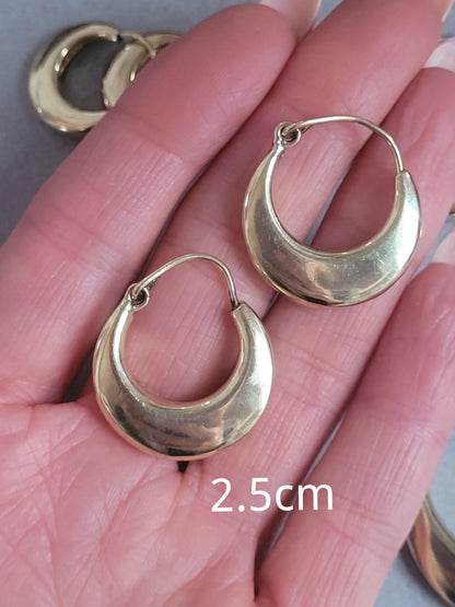 Simple brass hoops earrings / Minimalist jewelry