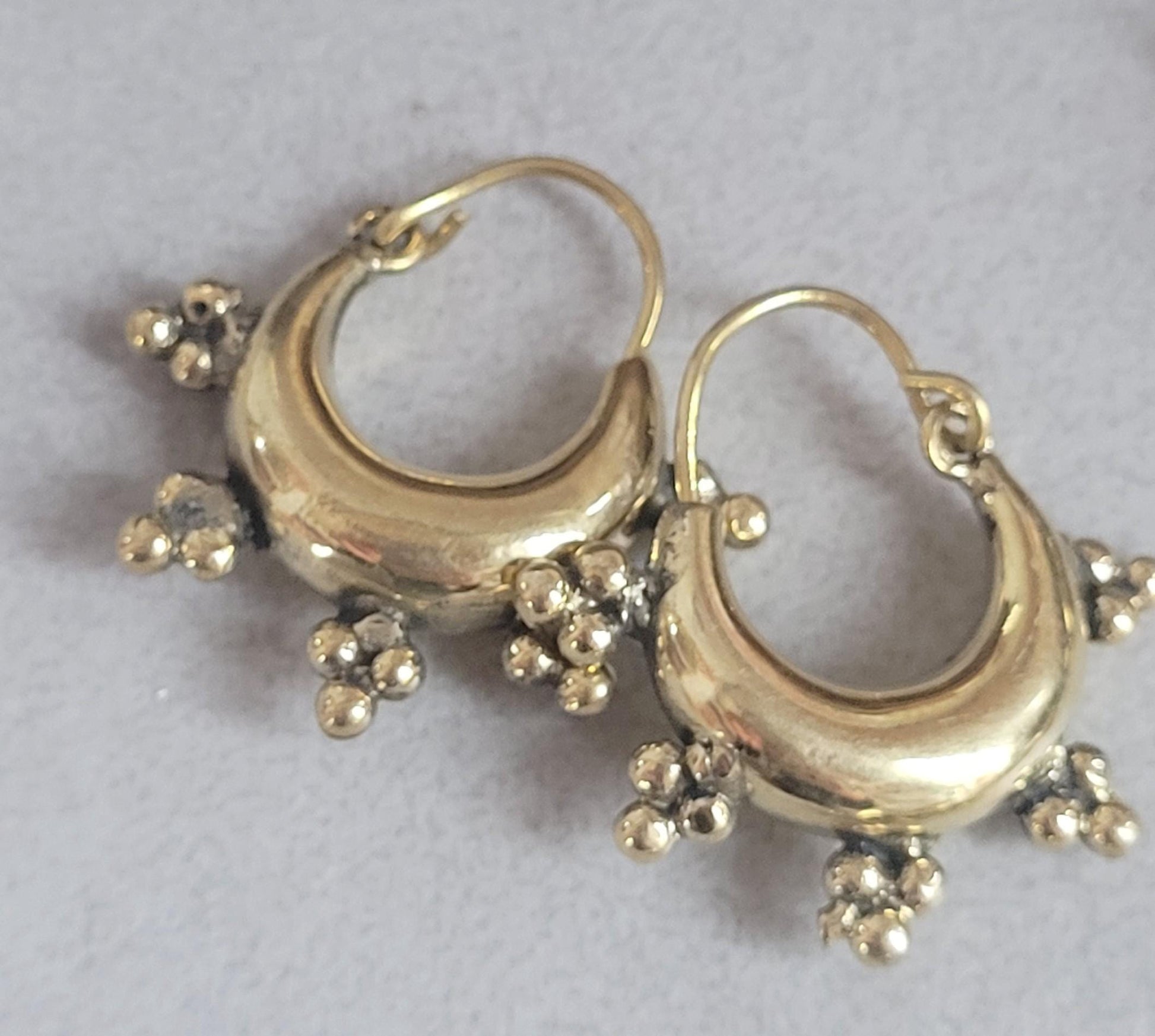 Brass chunky lightweight hoops / Small hoops / Large earrings / Gypsy / Bohemian / Boho / Ethnic hoops / Gold / Hoops/ Unique