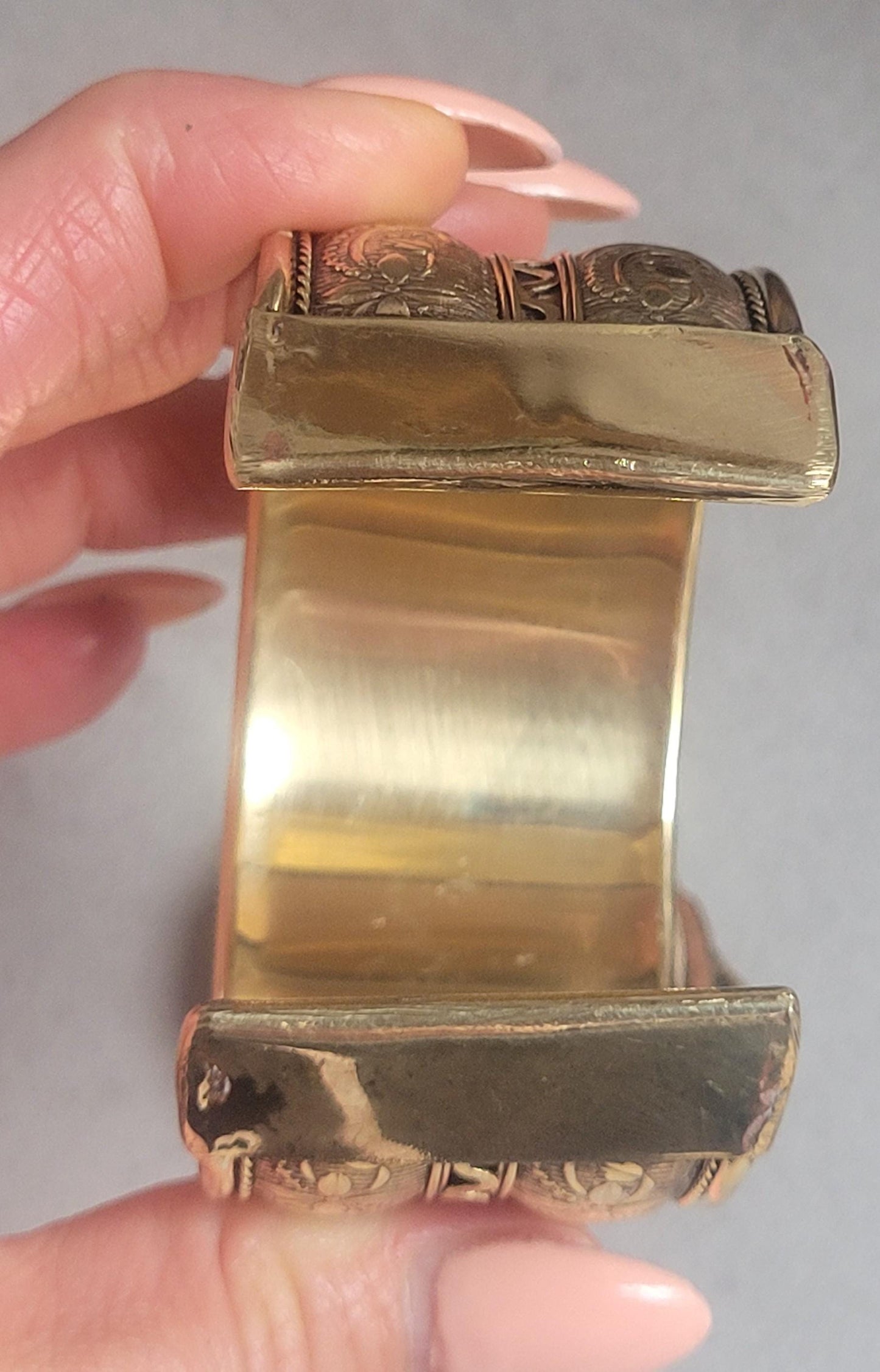 Brass Cuff bracelet / Bangle jewelry / Gift idea / Nature-inspired