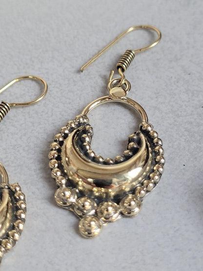 Dangle brass golden Earrings / Gift for her
