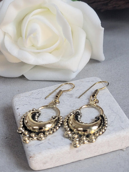 Dangle brass golden Earrings / Gift for her