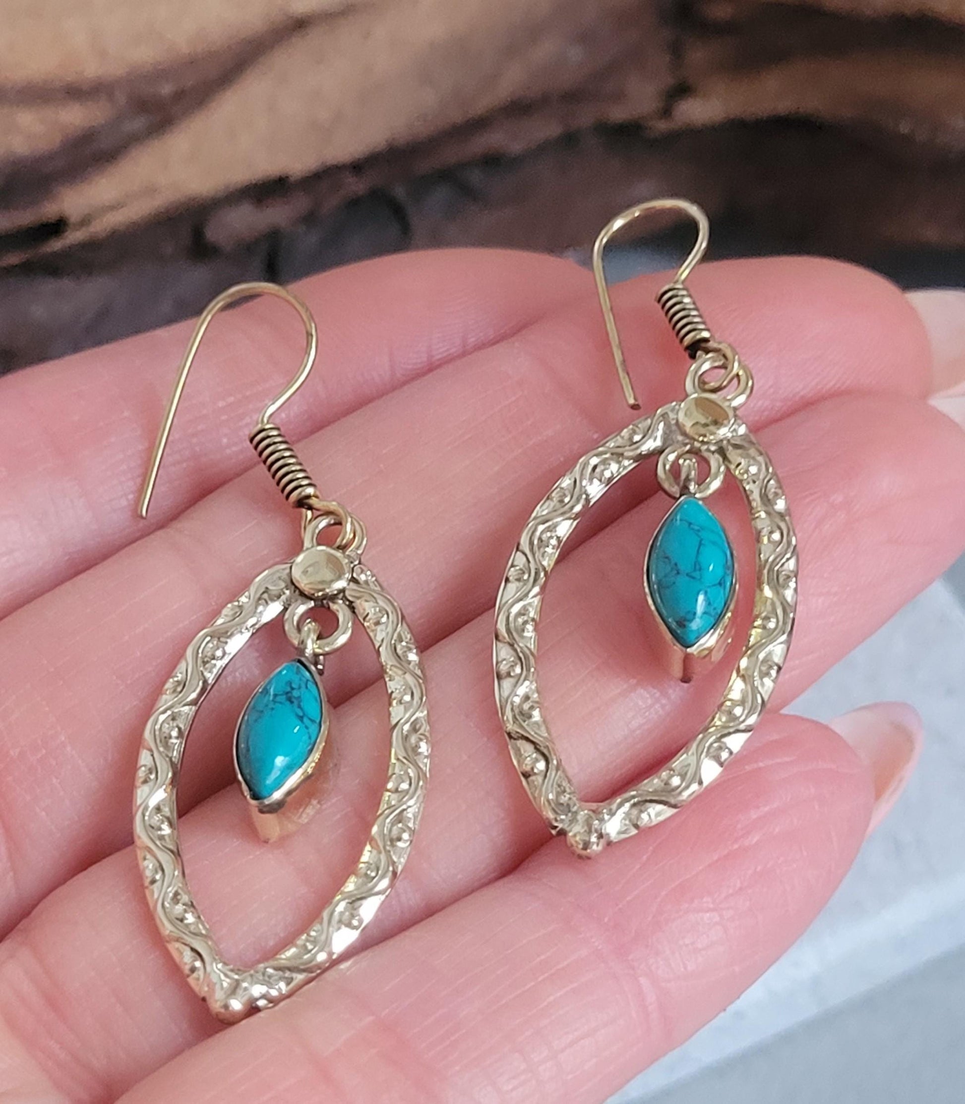 Golden Dangle drop earrings / Gift for her / Elegant style earrings