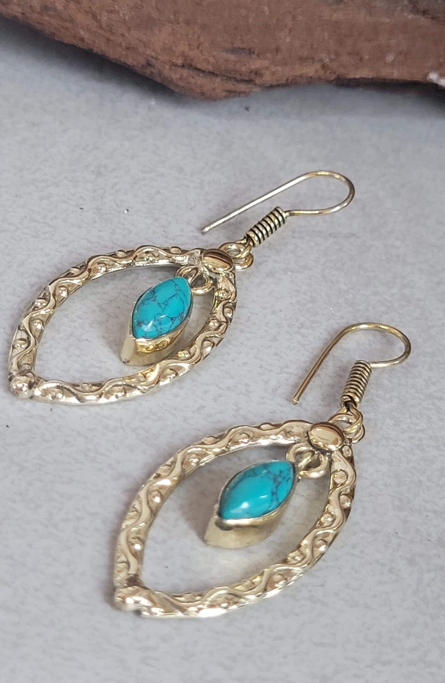 Golden Dangle drop earrings / Gift for her / Elegant style earrings