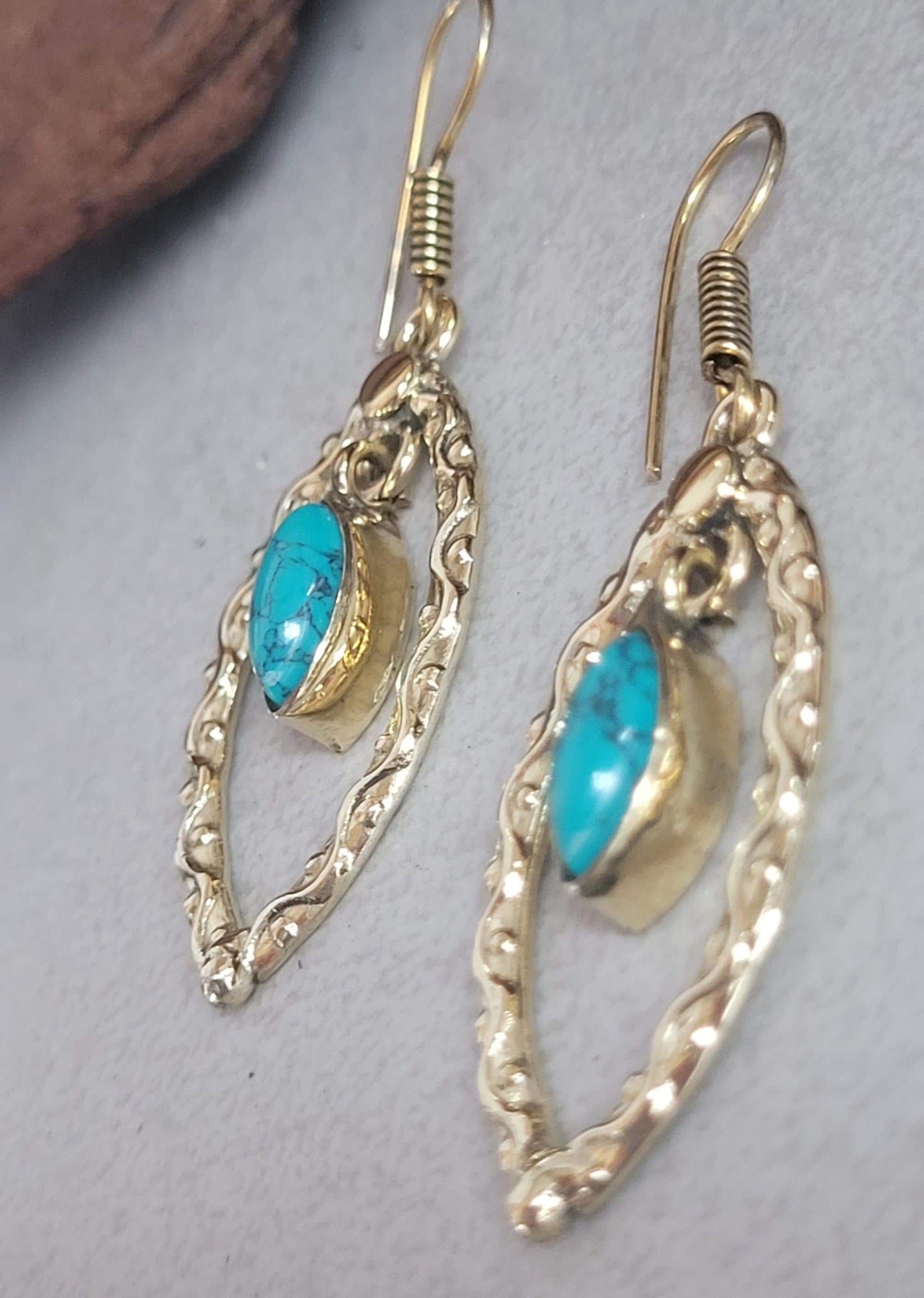 Golden Dangle drop earrings / Gift for her / Elegant style earrings