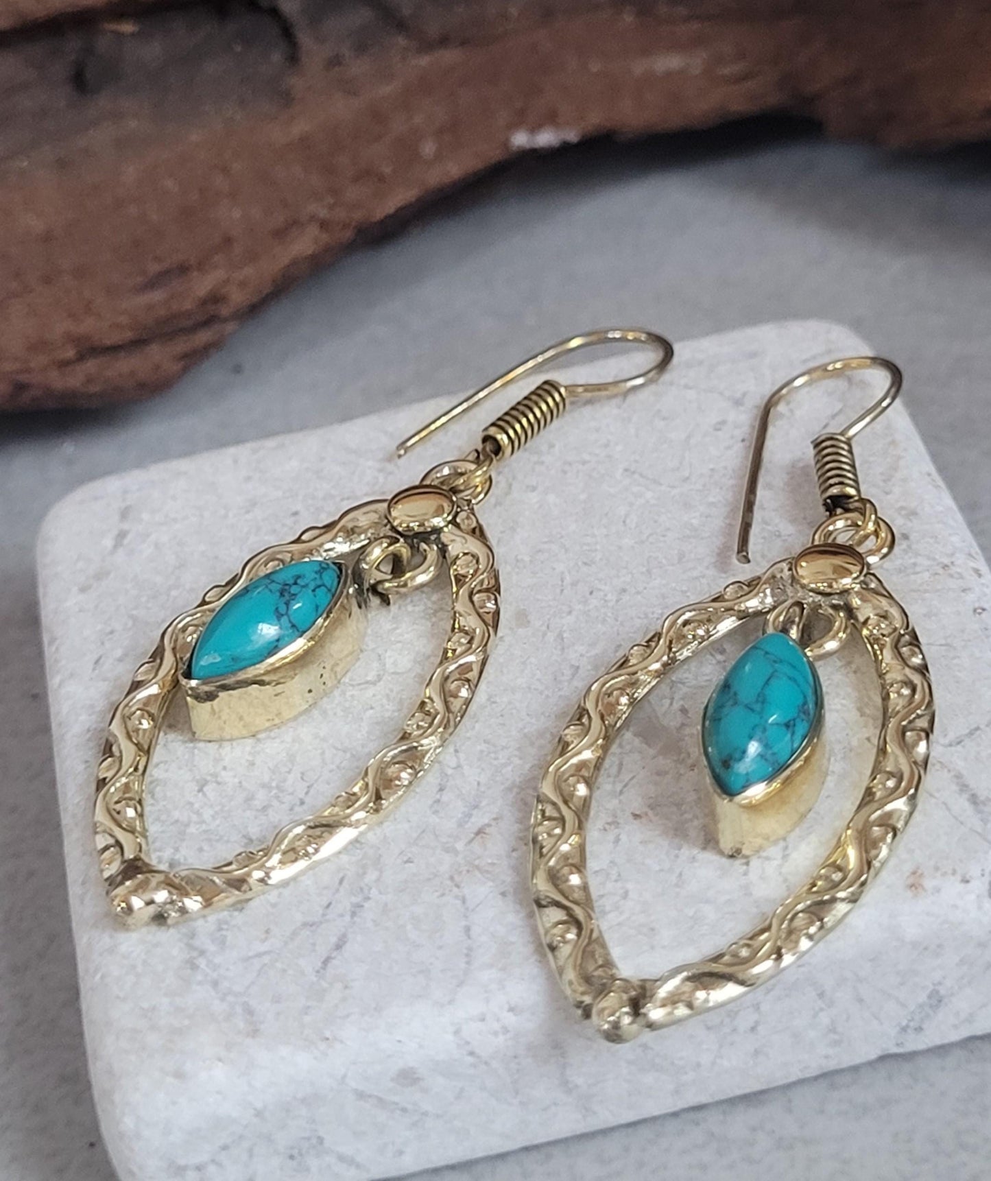 Golden Dangle drop earrings / Gift for her / Elegant style earrings