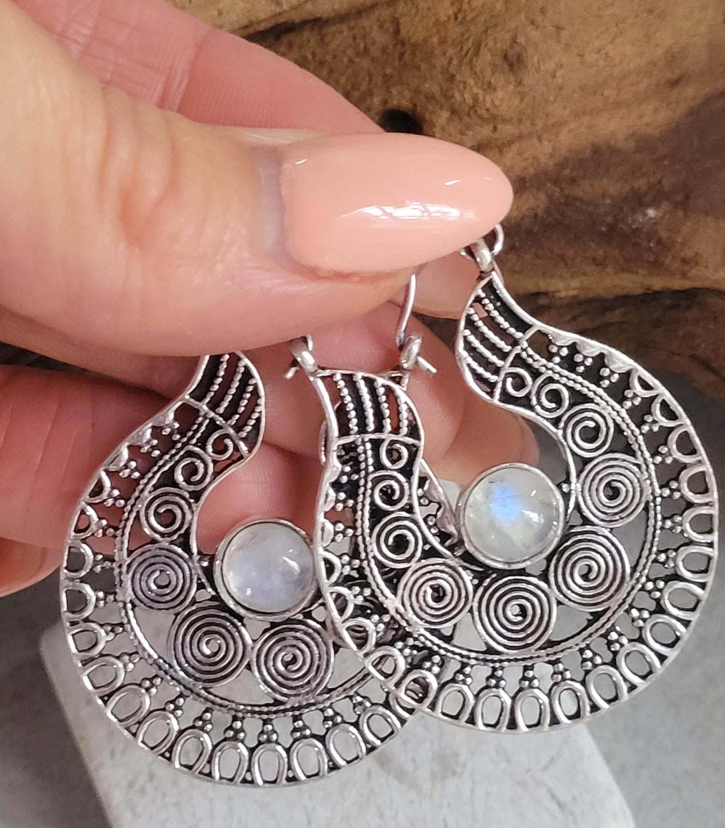 Silver detailed earrings / Bohemian jewelry / Gift for her