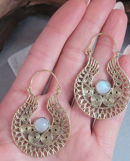Silver detailed earrings / Bohemian jewelry / Gift for her