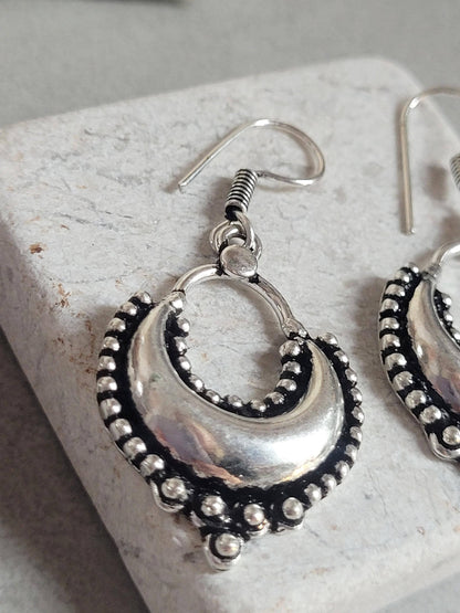 Dangle silver earrings / Bohemian gift for her / Silver plated earrings